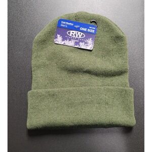 Men's Rugged Wear Beanie Winter Hat Green One Size NWT